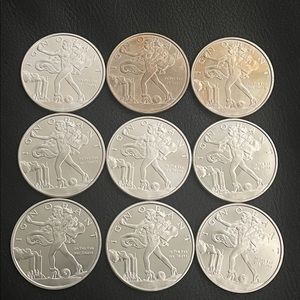 9 Silver Shield Ignorant .999 silver bullion coins